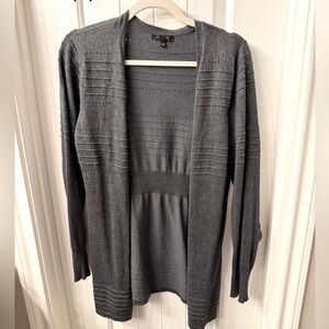 Lety & Me, Charcoal Open Front Cardigan, Size Small
